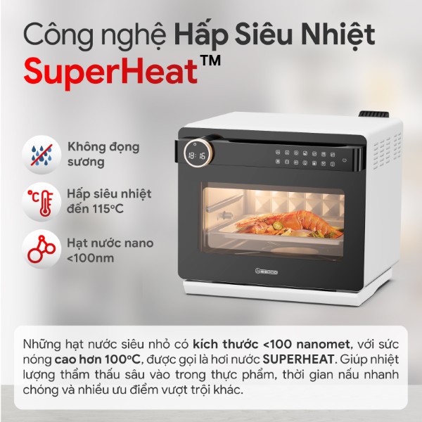 Nồi Chiên Không Dầu Kèm Hấp S100 2Good 20 Lít ( ĐẶT ONLINE FREE SHIPPING TOÀN QUỐC )